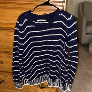 Loft navy and white striped sweater